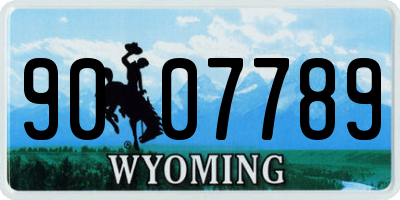 WY license plate 9007789