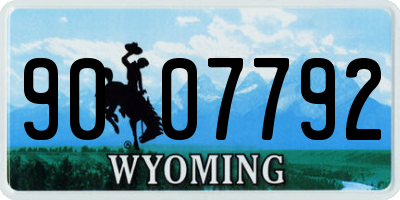 WY license plate 9007792