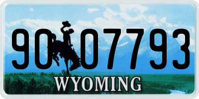 WY license plate 9007793