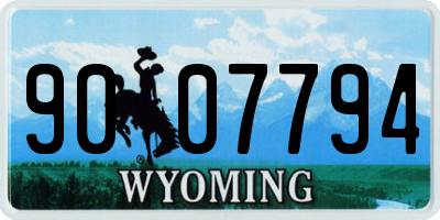 WY license plate 9007794