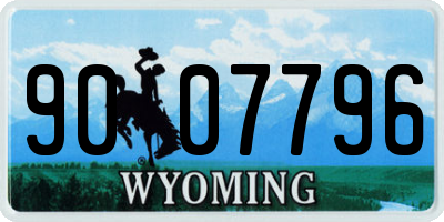 WY license plate 9007796
