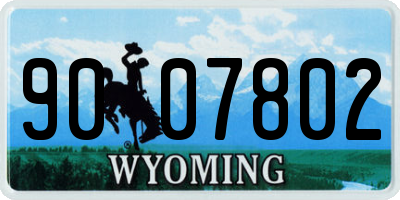 WY license plate 9007802