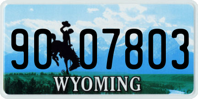 WY license plate 9007803