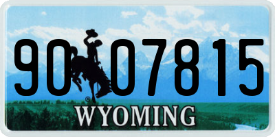 WY license plate 9007815