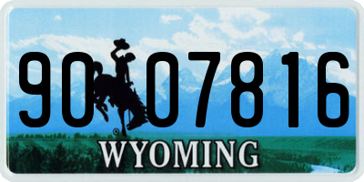 WY license plate 9007816
