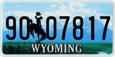 WY license plate 9007817