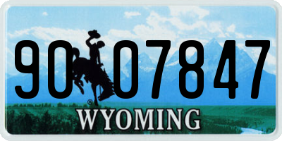WY license plate 9007847