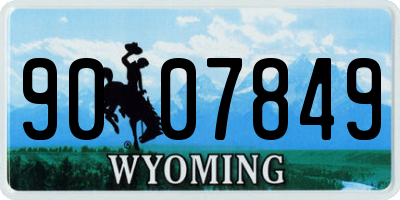 WY license plate 9007849