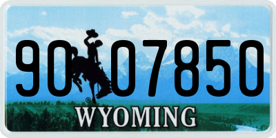 WY license plate 9007850