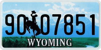 WY license plate 9007851