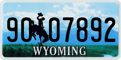 WY license plate 9007892