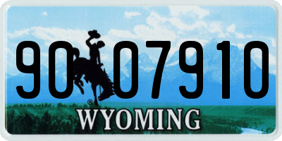 WY license plate 9007910