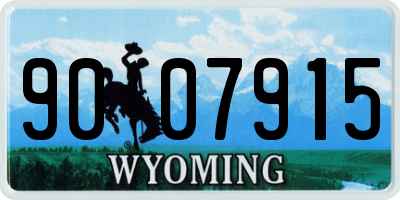 WY license plate 9007915