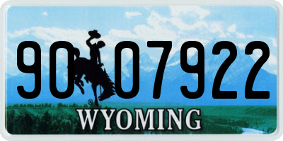 WY license plate 9007922