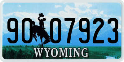 WY license plate 9007923