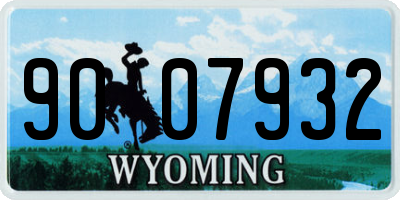 WY license plate 9007932