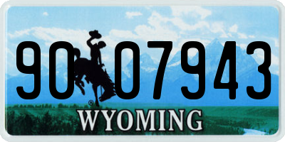 WY license plate 9007943