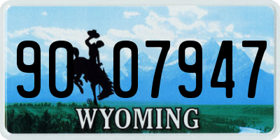 WY license plate 9007947