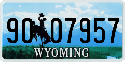 WY license plate 9007957