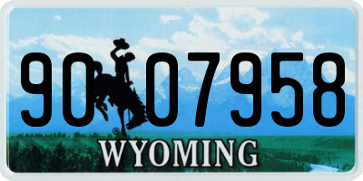WY license plate 9007958
