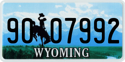 WY license plate 9007992