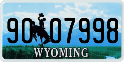 WY license plate 9007998