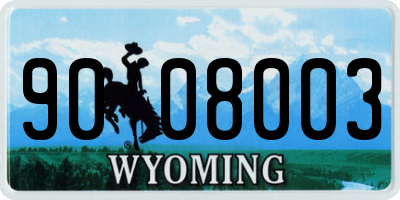 WY license plate 9008003