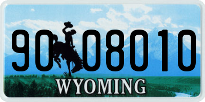 WY license plate 9008010