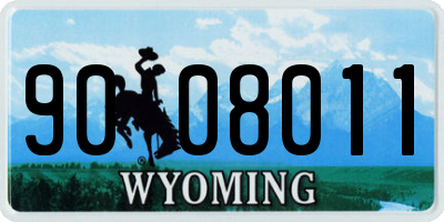 WY license plate 9008011