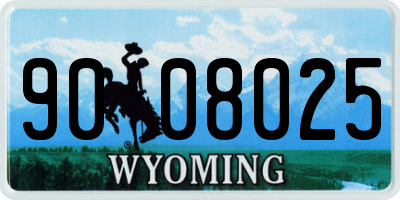 WY license plate 9008025