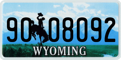 WY license plate 9008092