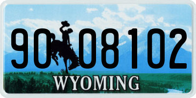 WY license plate 9008102