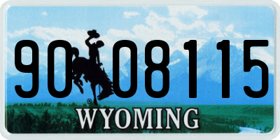 WY license plate 9008115