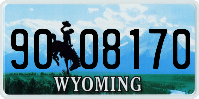 WY license plate 9008170