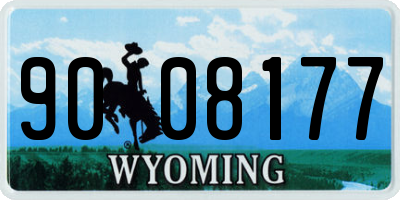 WY license plate 9008177