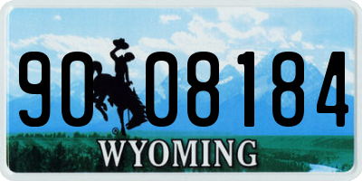 WY license plate 9008184