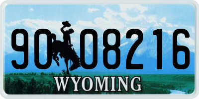 WY license plate 9008216