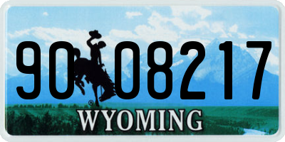 WY license plate 9008217