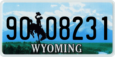 WY license plate 9008231