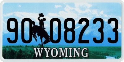 WY license plate 9008233