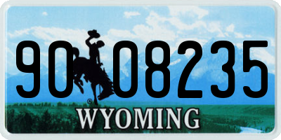 WY license plate 9008235