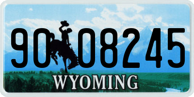 WY license plate 9008245
