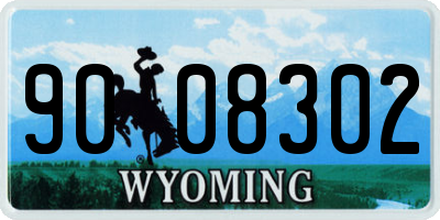 WY license plate 9008302