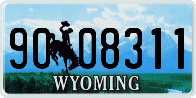 WY license plate 9008311