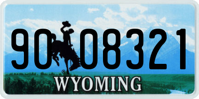 WY license plate 9008321
