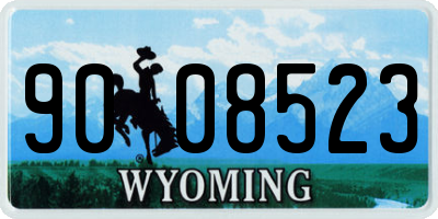 WY license plate 9008523