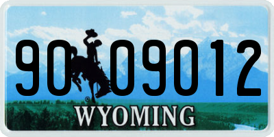 WY license plate 9009012