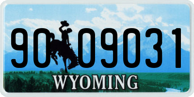WY license plate 9009031