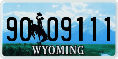 WY license plate 9009111