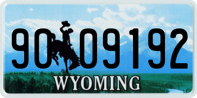 WY license plate 9009192